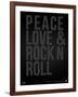 Peace Love and Rock N Roll Poster-NaxArt-Framed Art Print