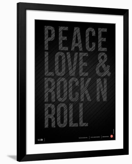 Peace Love and Rock N Roll Poster-NaxArt-Framed Art Print