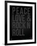 Peace Love and Rock N Roll Poster-NaxArt-Framed Art Print