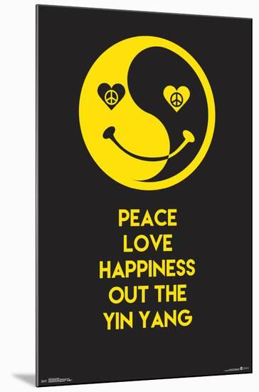 PEACE LOVE HAPPY-null-Mounted Poster
