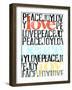 Peace, Love, Joy I-Deborah Velasquez-Framed Art Print