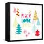 Peace Love Joy II Bright-Cheryl Warrick-Framed Stretched Canvas