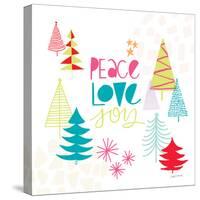 Peace Love Joy II Bright-Cheryl Warrick-Stretched Canvas