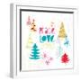 Peace Love Joy II Bright-Cheryl Warrick-Framed Art Print