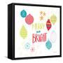 Peace Love Joy IV Bright-Cheryl Warrick-Framed Stretched Canvas