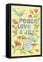 Peace Love Joy-Yachal Design-Framed Stretched Canvas