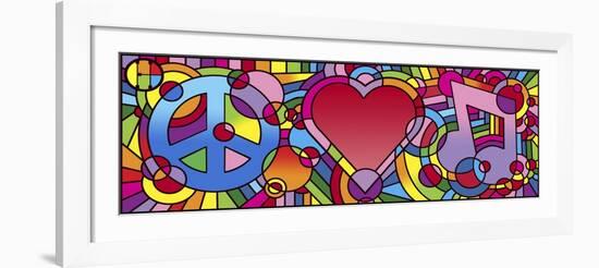 Peace Love Music A-Howie Green-Framed Giclee Print