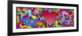 Peace Love Music A-Howie Green-Framed Giclee Print