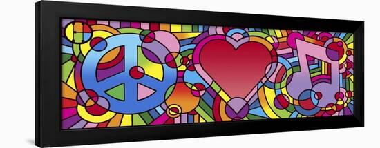 Peace Love Music A-Howie Green-Framed Giclee Print