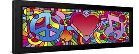 Peace Love Music A-Howie Green-Framed Giclee Print