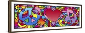 Peace Love Music A-Howie Green-Framed Premium Giclee Print