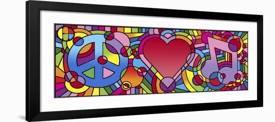 Peace Love Music A-Howie Green-Framed Premium Giclee Print