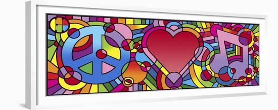 Peace Love Music A-Howie Green-Framed Premium Giclee Print