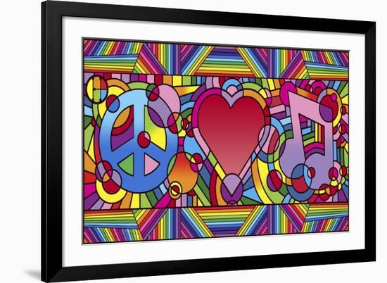 Peace Love Music B-Howie Green-Framed Giclee Print