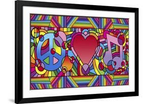 Peace Love Music B-Howie Green-Framed Giclee Print