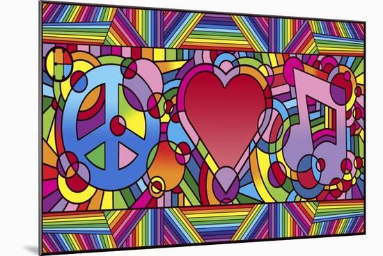 Peace Love Music B-Howie Green-Mounted Giclee Print