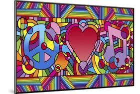 Peace Love Music B-Howie Green-Mounted Giclee Print