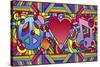 Peace Love Music B-Howie Green-Stretched Canvas