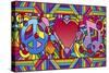 Peace Love Music B-Howie Green-Stretched Canvas