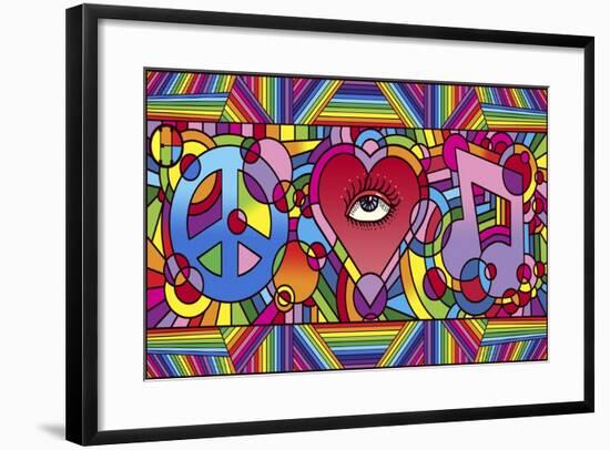 Peace Love Music C-Howie Green-Framed Giclee Print