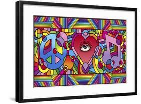 Peace Love Music C-Howie Green-Framed Giclee Print