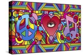 Peace Love Music C-Howie Green-Stretched Canvas