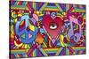 Peace Love Music C-Howie Green-Stretched Canvas