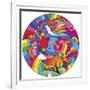 Peace Love Music Circle-Howie Green-Framed Giclee Print