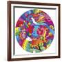 Peace Love Music Circle-Howie Green-Framed Giclee Print