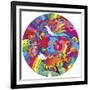 Peace Love Music Circle-Howie Green-Framed Giclee Print