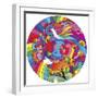 Peace Love Music Circle-Howie Green-Framed Giclee Print