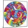 Peace Love Music Circle-Howie Green-Mounted Giclee Print