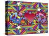 Peace Love Music D-Howie Green-Stretched Canvas