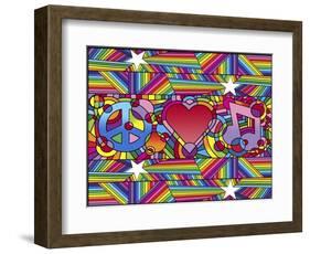 Peace Love Music D-Howie Green-Framed Giclee Print