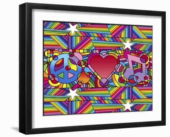 Peace Love Music D-Howie Green-Framed Giclee Print