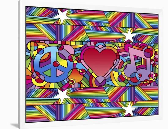 Peace Love Music D-Howie Green-Framed Giclee Print