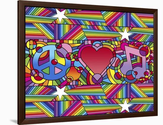 Peace Love Music D-Howie Green-Framed Giclee Print