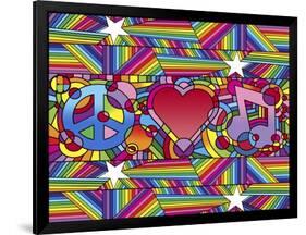 Peace Love Music D-Howie Green-Framed Giclee Print