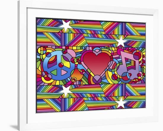 Peace Love Music D-Howie Green-Framed Giclee Print