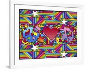 Peace Love Music D-Howie Green-Framed Giclee Print