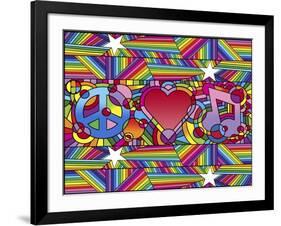 Peace Love Music D-Howie Green-Framed Giclee Print