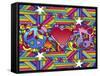 Peace Love Music D-Howie Green-Framed Stretched Canvas