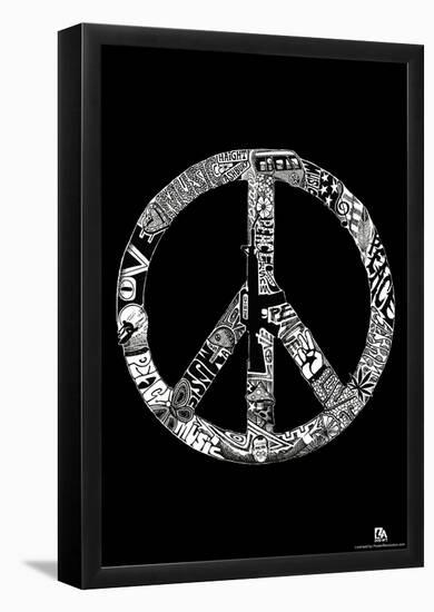 Peace Love Music Text Poster-null-Framed Poster