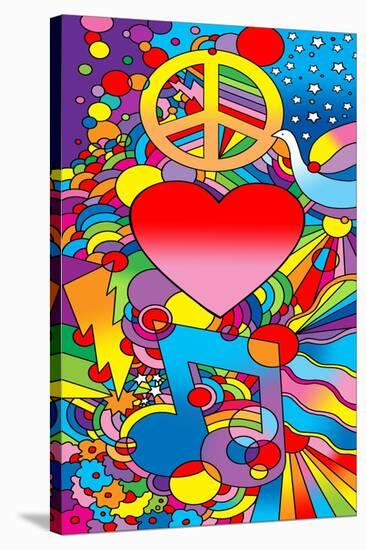 Peace Love Music-Howie Green-Stretched Canvas