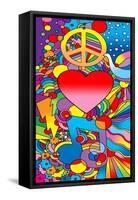 Peace Love Music-Howie Green-Framed Stretched Canvas