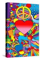 Peace Love Music-Howie Green-Stretched Canvas