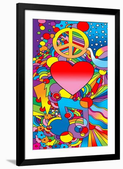 Peace Love Music-Howie Green-Framed Giclee Print