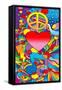 Peace Love Music-Howie Green-Framed Stretched Canvas