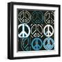 Peace Mantra (blue)-Erin Clark-Framed Art Print