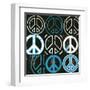 Peace Mantra (blue)-Erin Clark-Framed Art Print